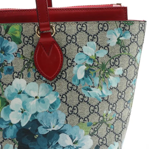 ** AUTHENTIC**Gucci GG Blooms Tote Multi Coated Canvas Fabric Bag - Picture 3 of 13